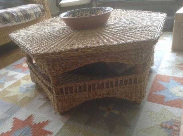 wicker table suitable for a conservatory