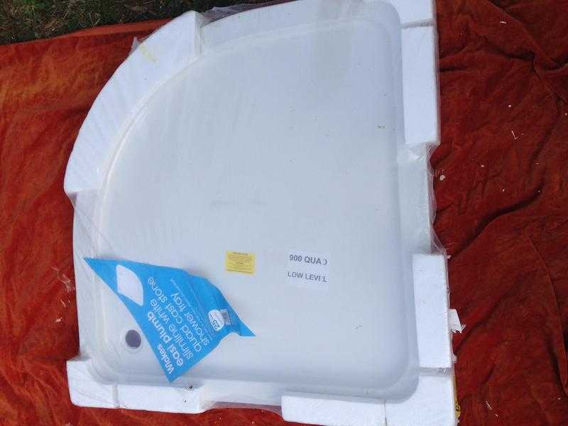 WICKES EASI PLUMB SLIMLINE WHITE QUAD CAST STONE SHOWER TRAY BASE