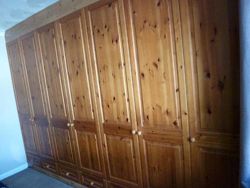 Wickes Pine fitted bedroom furniture