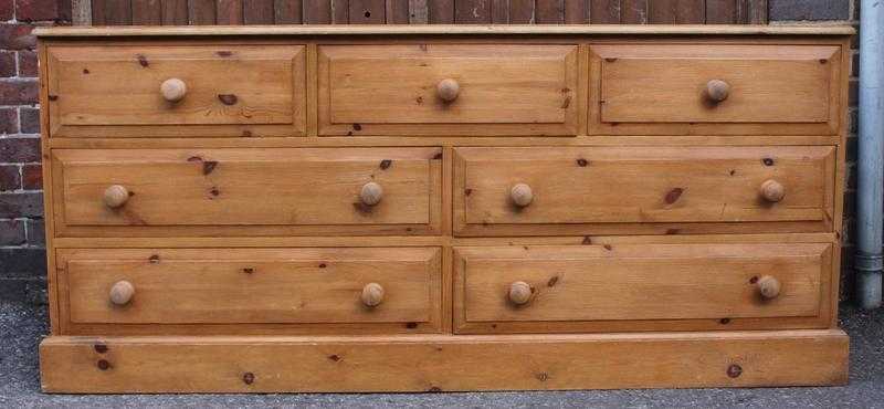 Wide Pine Chest of Drawers