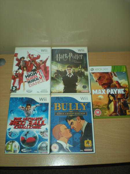 Wii and Xbox 360 games.