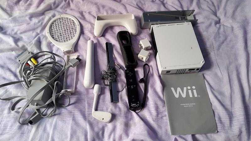 Wii console with accessories