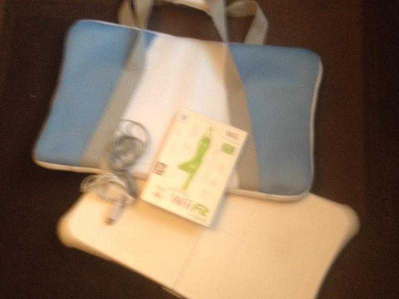 wii fit game, balance board and carrystorage bag.