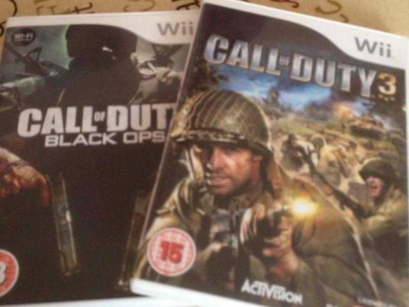 Wii Games - Call of Duty 3 amp Call of Duty Black Ops.