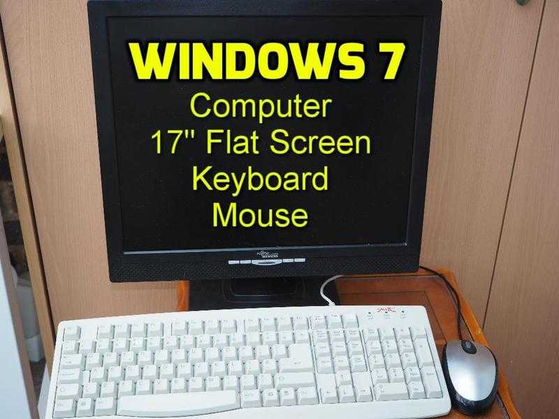 WINDOWS 7 COMPUTER with 17quot Monitor, Wireless card, Keboard and Mouse