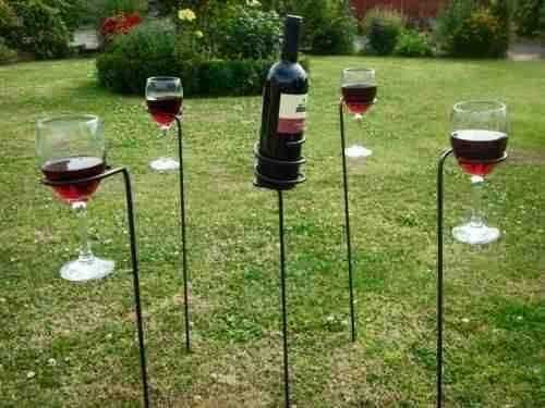 Wine bottle and glass holders
