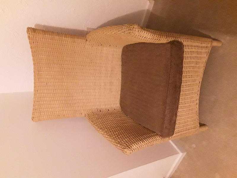 Wipe clean wicker chair with cushion