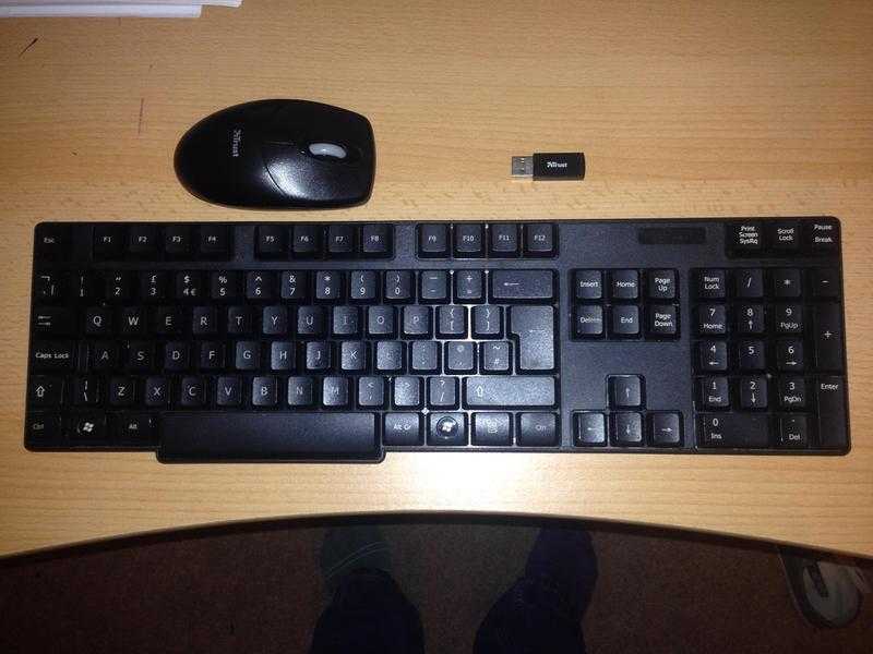 Wireless keyboard and mouse with USB mini receiver