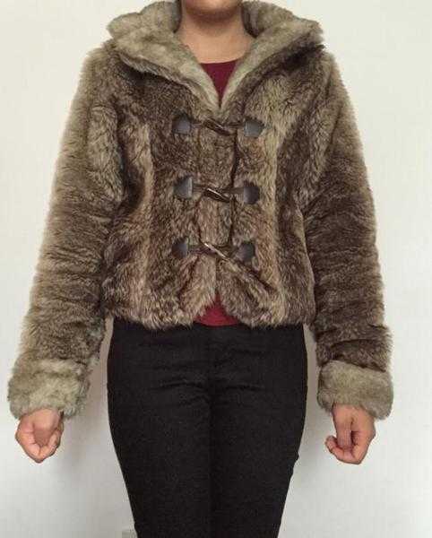 wolf stripe faux fur jacket by MISO