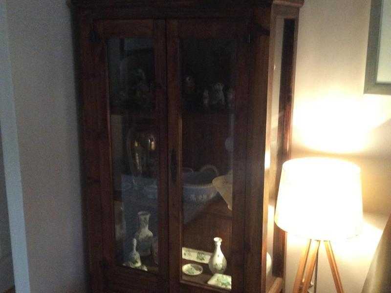 Wood display cabinet