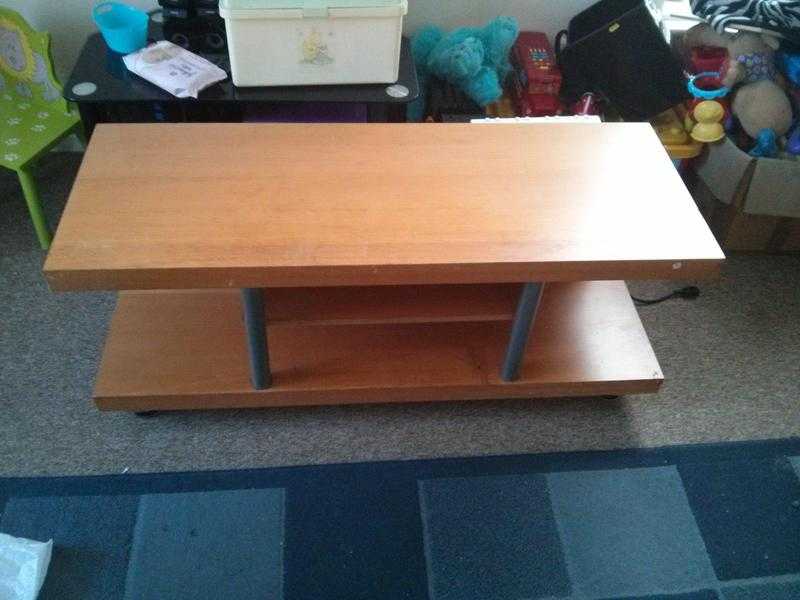 Wood TV Stand WShelf