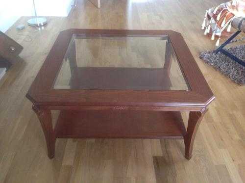 Wood with a  Glass Top Coffee Table