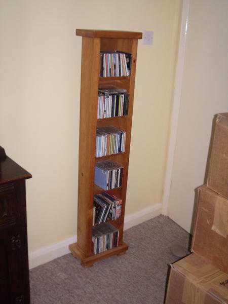 WOODEN CD DVD STORAGE  STAND