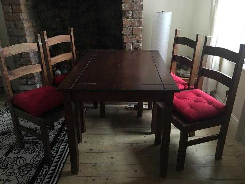 Wooden Dining Table and 4 Chairs