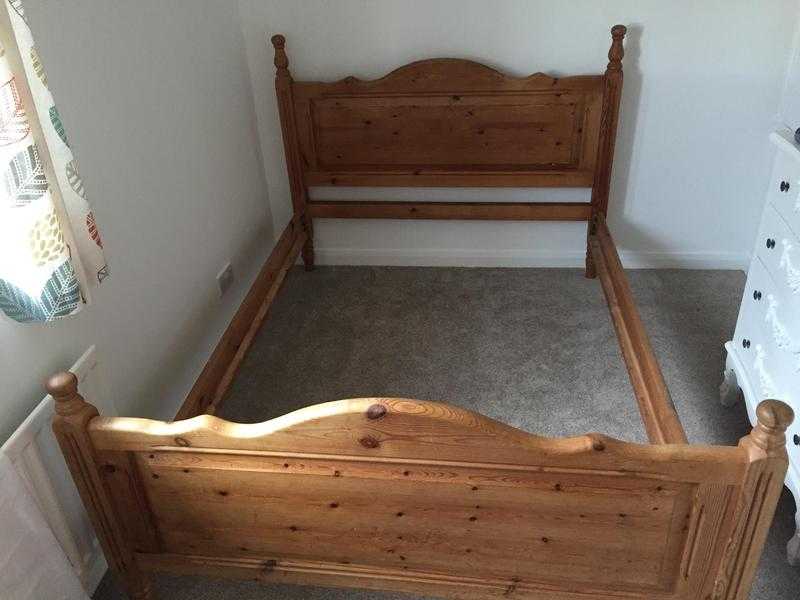 Wooden double bed frame