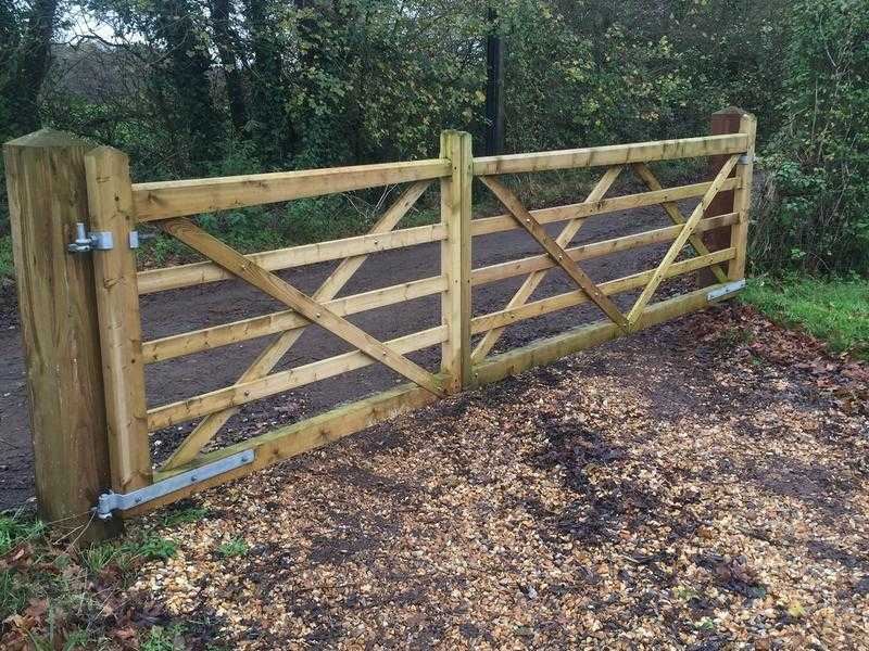 Wooden five bar garden gate