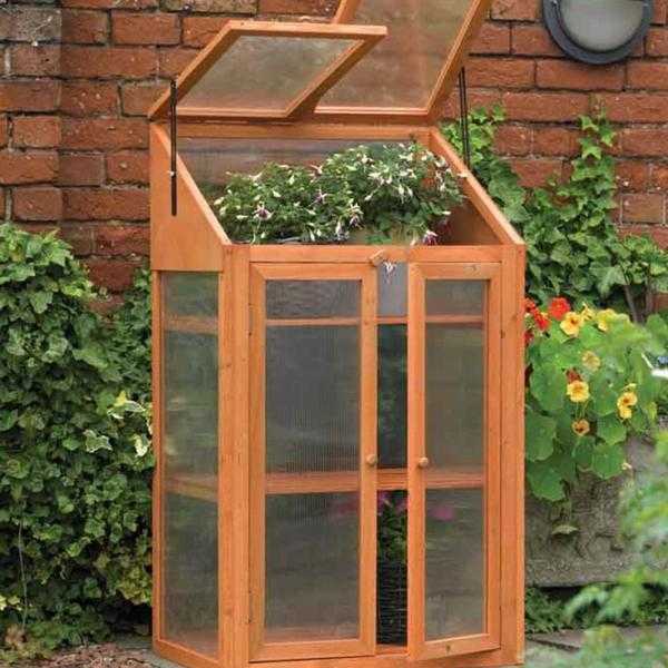 Wooden Flat Back Mini Greenhouse - New  FREE Local Delivery