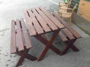 Wooden garden furniture