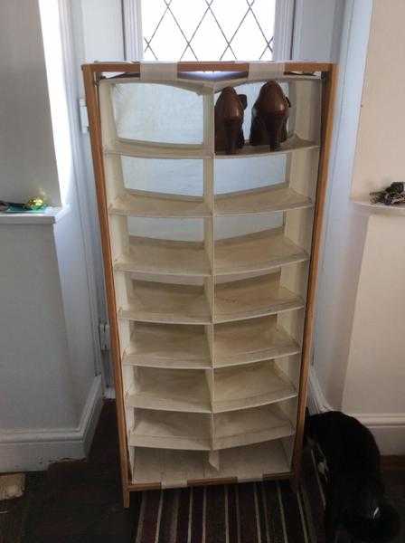 wooden Shoe rack holds 16 pairs