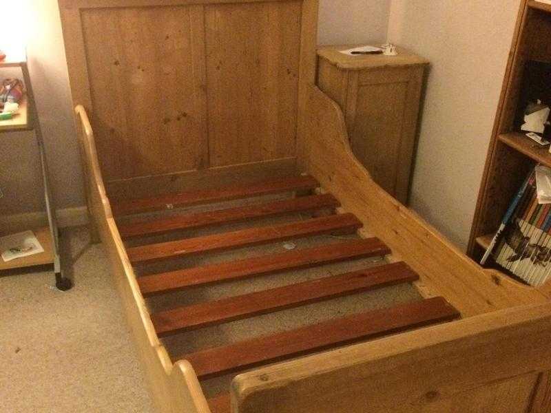 Wooden single bed frame