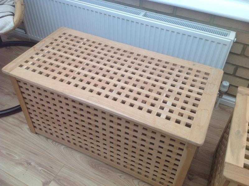 Wooden table  storage box