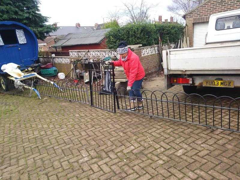 wrought iron gate and matching fencing