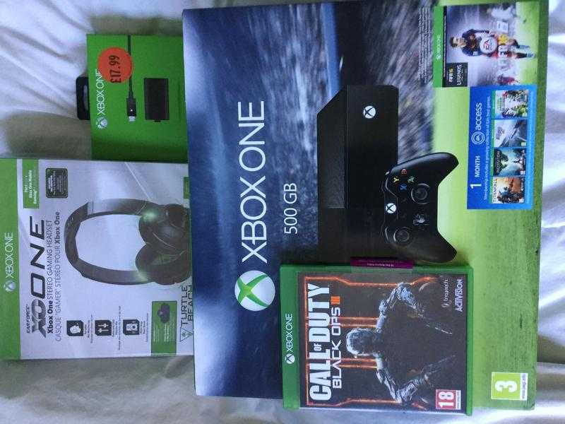 X box 1  gaming headset play and charge kit call of duty game black op 111