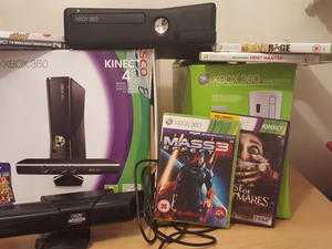 X box 360 and Kinect sensor for sale.