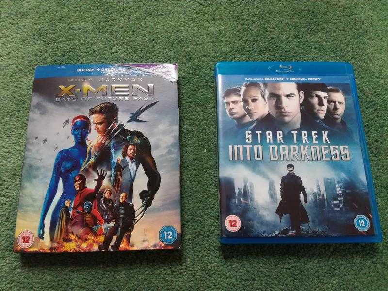 X-Men Days of Future Past and Star Trek Into Darkness Blurays, both excellent condition