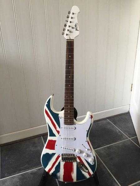 X2 ELECTRIC GUITAR SETS (UNION JACK) (ROCK HOT PINK)