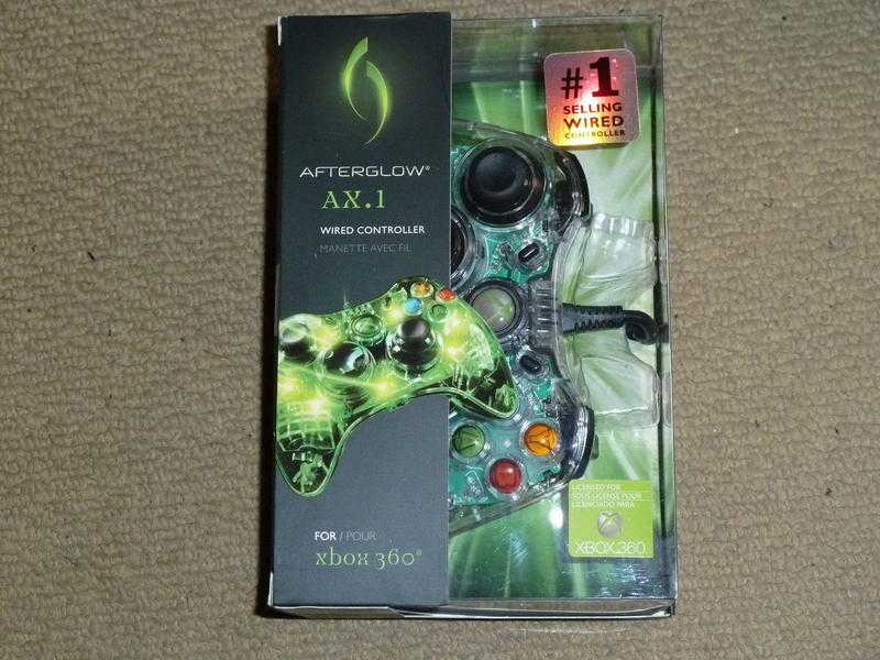 Xbox 360 Afterglow AX1 green controller. Brand new and sealed