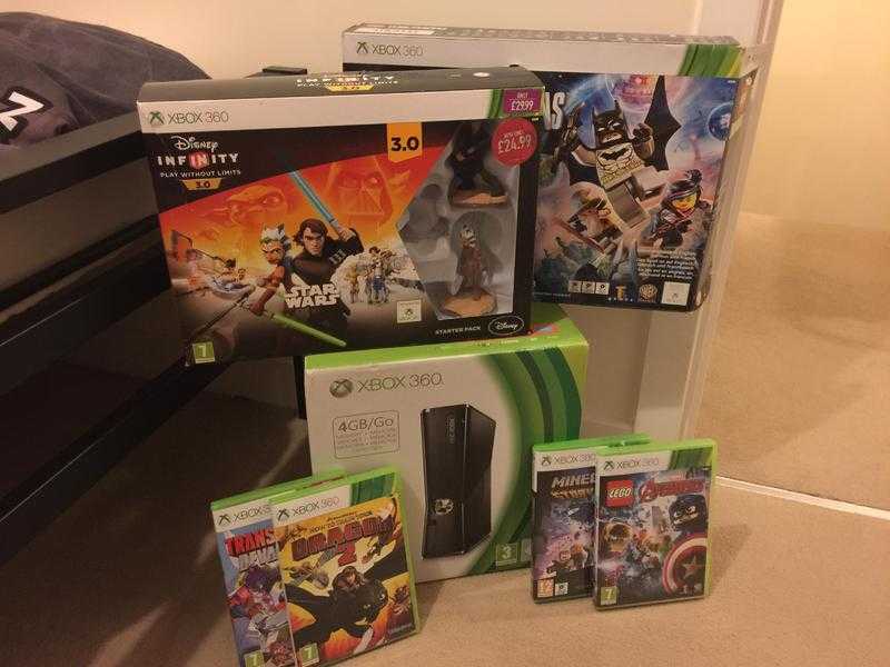 Xbox 360 Black with Games