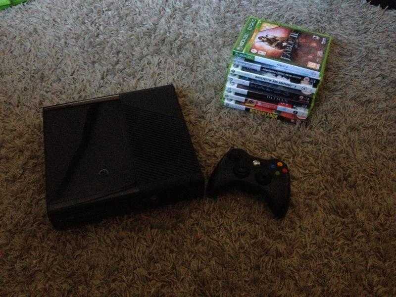 Xbox 360 E Bundle 7 games one controller 60gb HDD