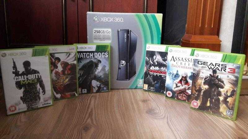 Xbox 360 Slim 250gb  6 Games