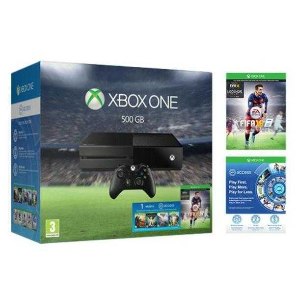 XBOX ONE 500GB CONSOLE WITH FIFA 16  1 MONTH EA ACCESS