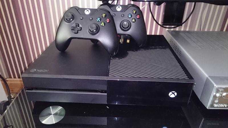 Xbox one console, with 3 games, 2 controllers. For sale