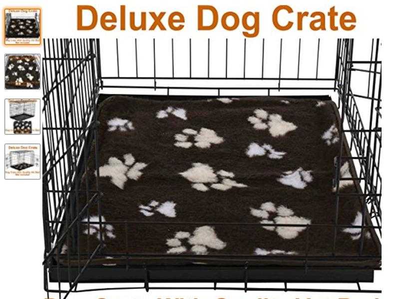 XXL Metal Folding Dog crate With Metal Tray amp Ellie-Bo Waterproof Memory Foam Mattress