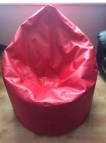 XXL Red Faux Leather Beanbag