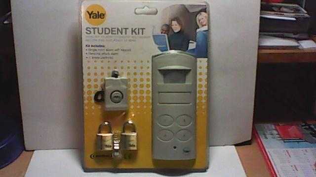 YALE STUDENT KIT - ROOM ALARM, PERSONAL ATTACK ALARM amp 2 PAD LOCKS