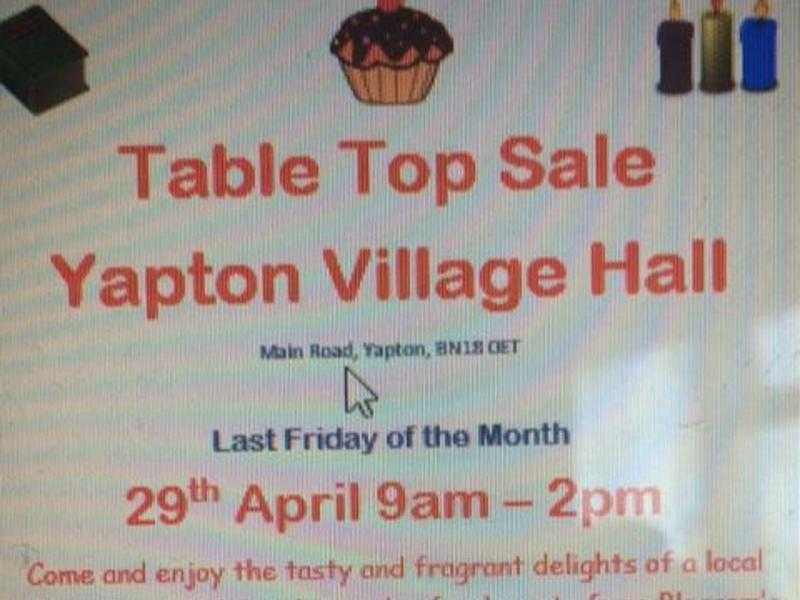 Yapton Village Hall Table Top Sale