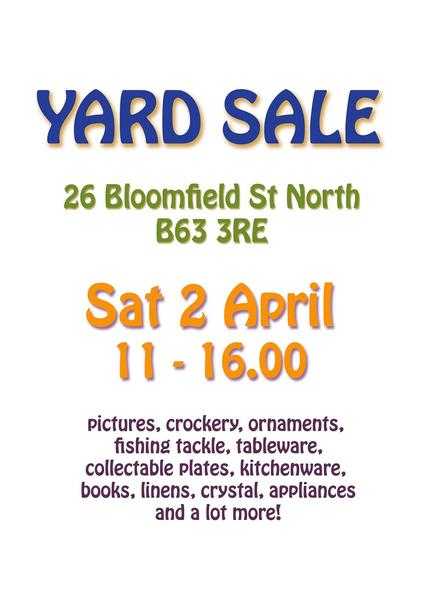 Yard Sale, Halesowen, West Midlands