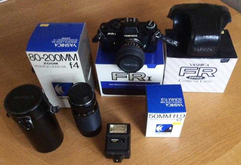 YASHICA FR1 SLR CAMERA AND ACCESSORIES FOR SALE