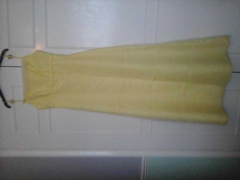 Yellow lace evening dress