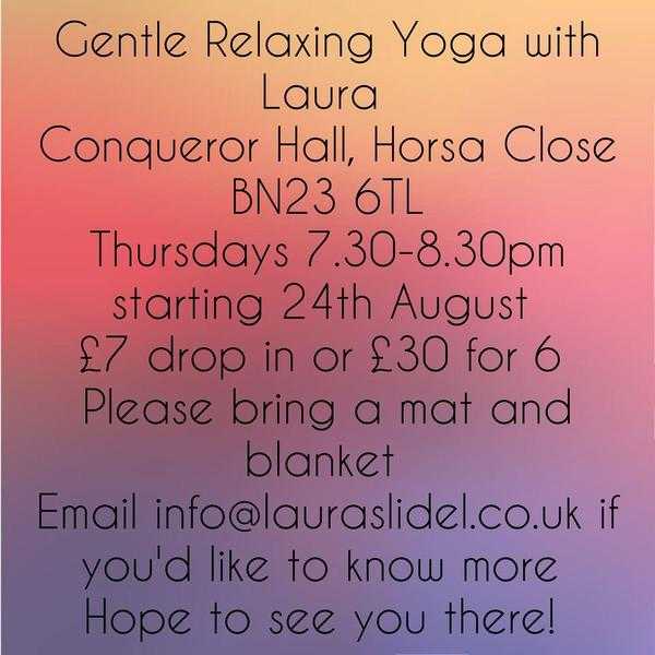 Yoga and Relaxation, Conqueror Hall Kingsmere, Thursdays 7.30-8.30pm