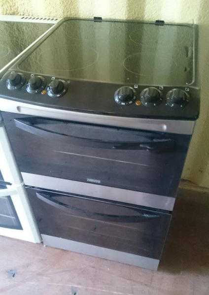 Zanussi Black Silver Freestanding double electric cooker