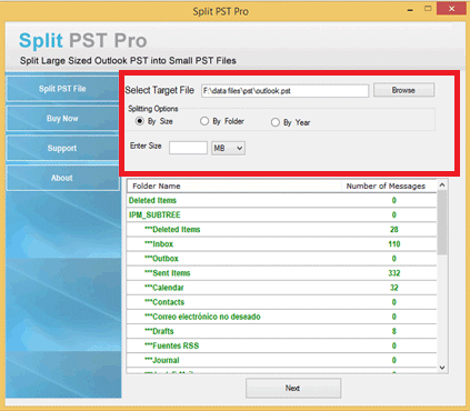 Advanced Split PST file Solution