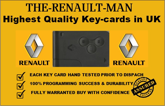 Renault key cards supplied and programmed 2002/2019.