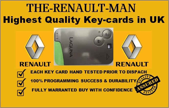 RENAULT KEY CARDS SUPPLIED AND PROGRAMMED 2002/2013