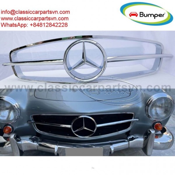 Mercedes 190SL Roadster a set bumpers + full front grille + stone guards